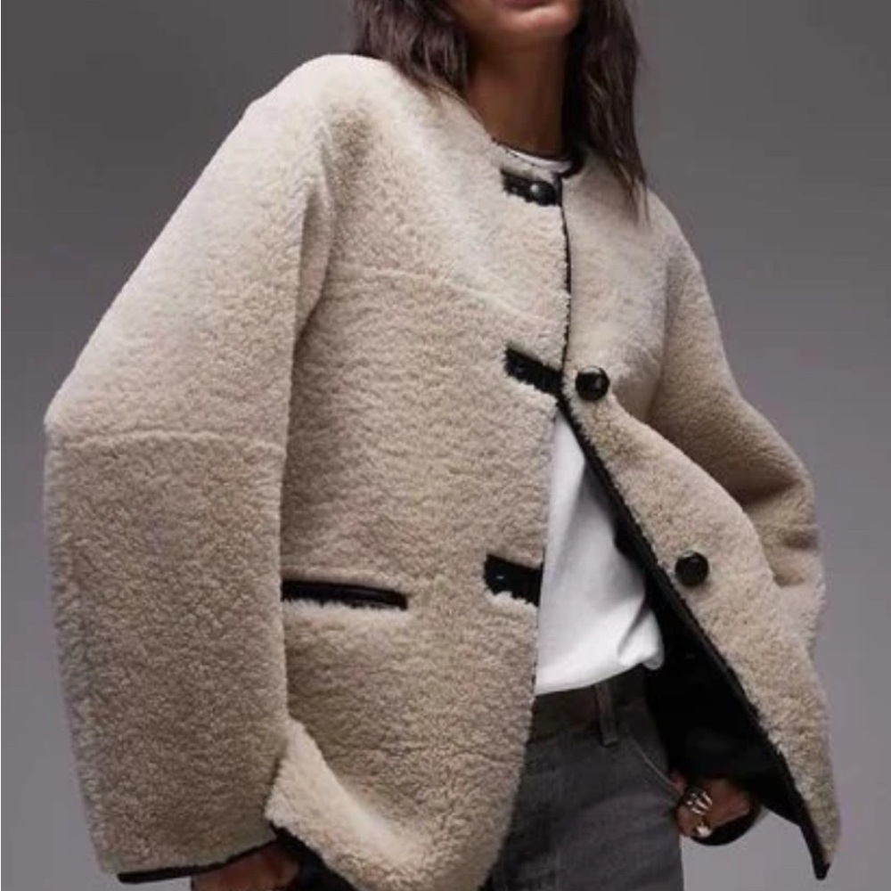 Mango faux shearling jacket, worn once